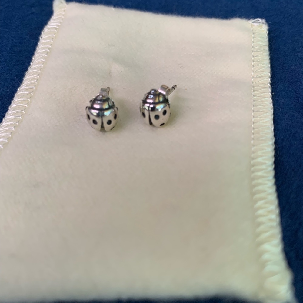 James Avery Ladybug Earrings Silver Retired
